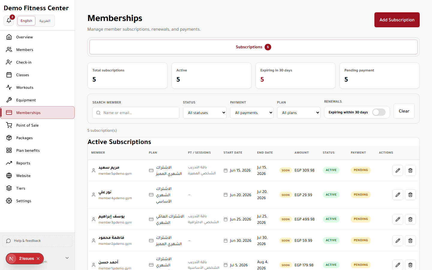 Memberships